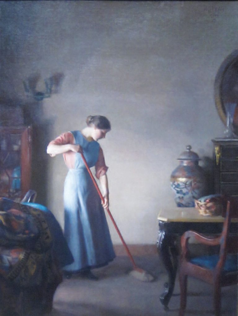 Girl Sweeping. William McGregor Paxton, 1912. Pennsylvania Academy of the Fine Arts