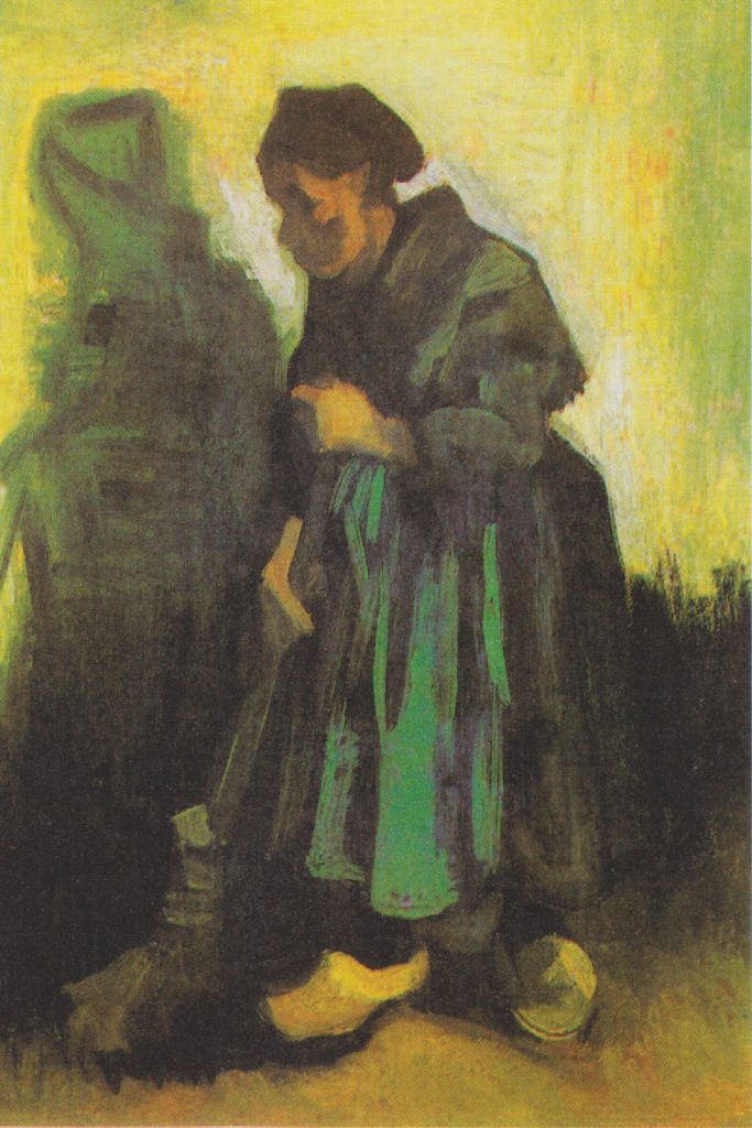 Peasant Woman Sweeping the Floor. Vincent van Gogh, 1885. Oil on canvas on wood. KrÃ¶ller-MÃ¼ller Museum, Otterlo, Netherlands