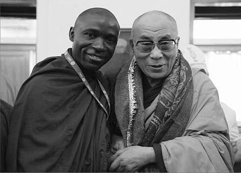 With His Holiness the Dalai Lama, India.